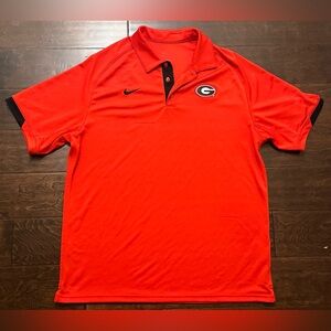 Men’s Nike Dri-Fit UGA Georgia Bulldogs Red/Black Performance Polo- Size Large
